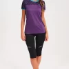 Camiseta Manga Corta Sky Mujer Deep Purple Con Turquesa P