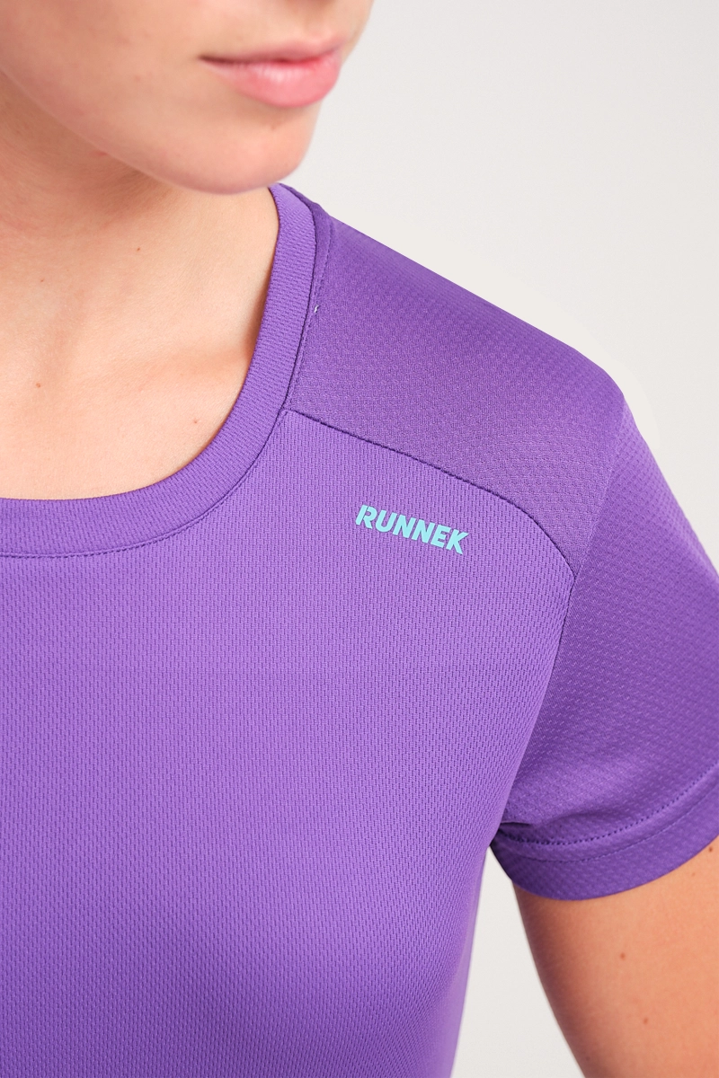 Camiseta Manga Corta Plain Morada Neon Mujer D