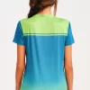 Camiseta Manga Corta Grady Verde Lima Azul Indigo Mujer E