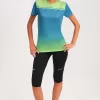 Camiseta Manga Corta Grady Verde Lima Azul Indigo Mujer P