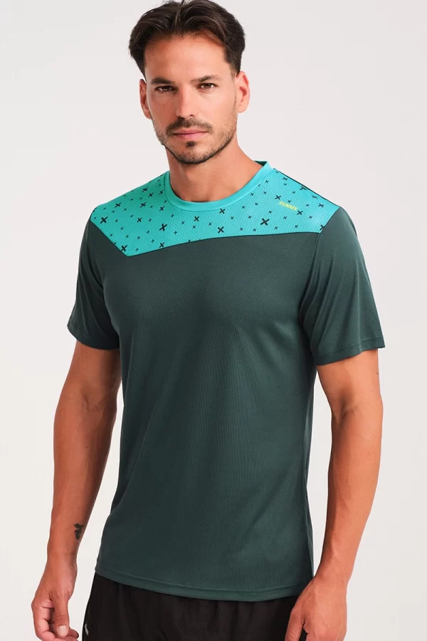 Camiseta Manga Corta Kross Verde Dark Pro Y Turquesa Ne N