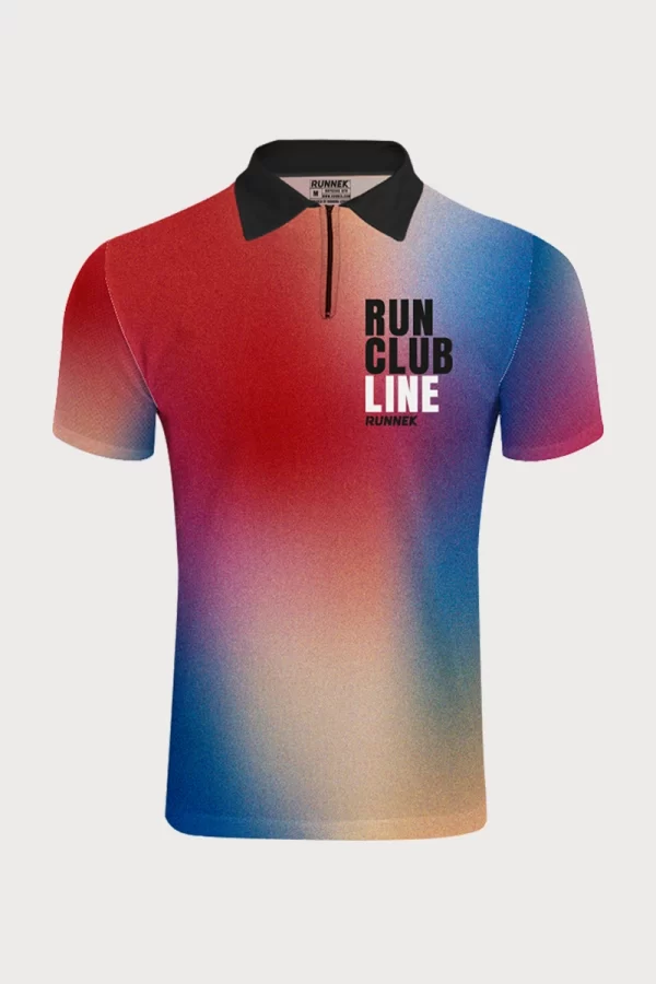 Runnek Men's Short Sleeve Zip-Up Running Polo